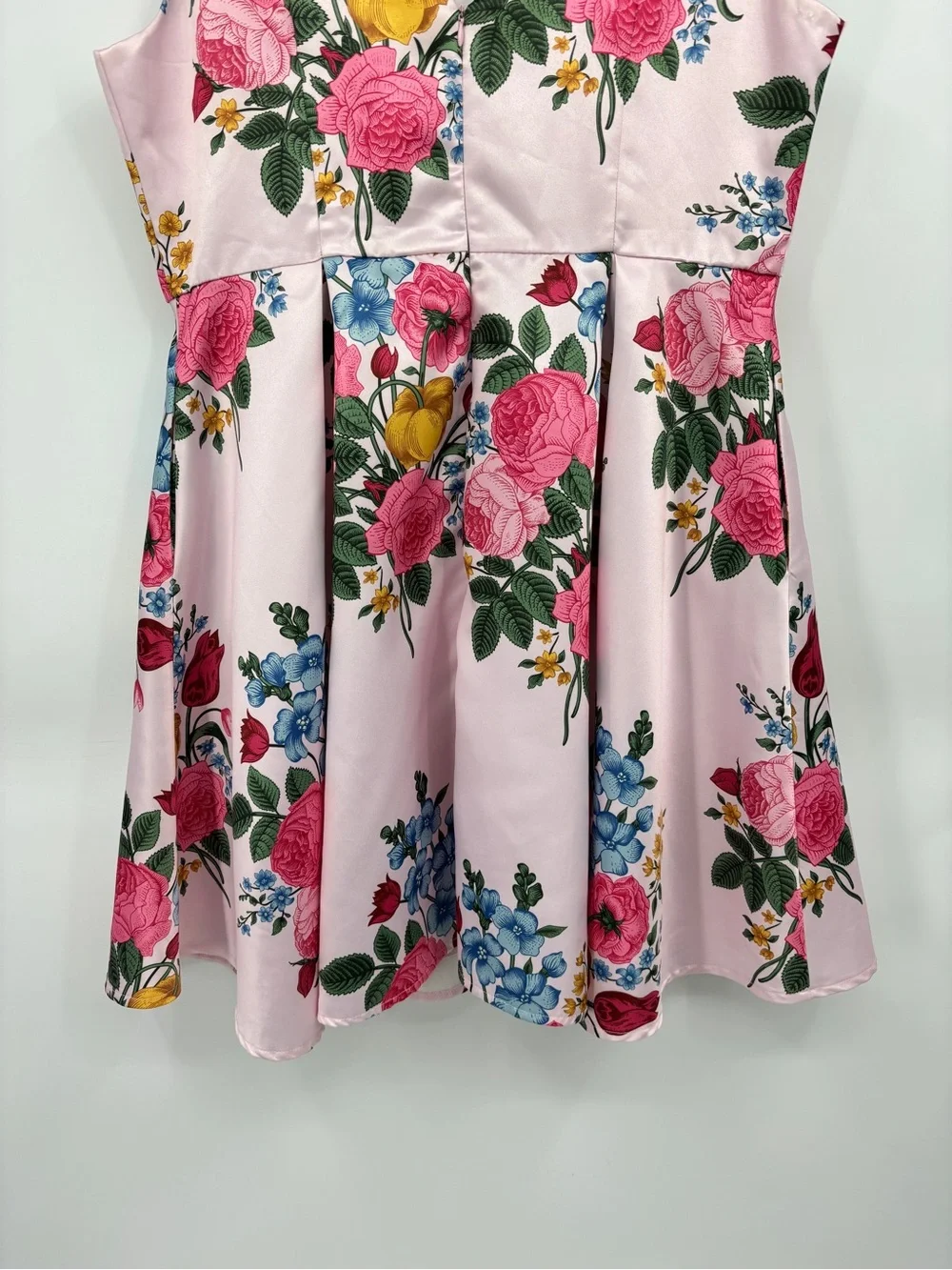Liza Luxe Mini Dress Sleeveless Pink Floral Dress - Picture 8 of 14